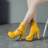 Ladies Shoes High Heels yellow Ankle Boots