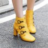 Botines para mujer botas de tacn alto con cremallera punta redonda botas de Invierno para mujer