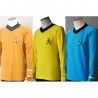 Traje de Cosplay Star TOS Captain Kirk Trek azul oro amarillo T Shirt traje uniforme XS-XXXL