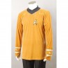 Traje de Cosplay Star TOS Captain Kirk Trek azul oro amarillo T Shirt traje uniforme XS-XXXL