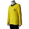 Traje de Cosplay Star TOS Captain Kirk Trek azul oro amarillo T Shirt traje uniforme XS-XXXL