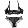 Varsbaby sexy ultra-thin lace half cup transparent and comfortable girls bra sets