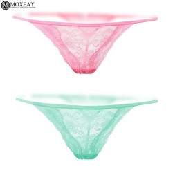 5 Pairs pack Womens  Sexy G-String Lace Floral Panties Briefs Thongs Transparent Lace T Back