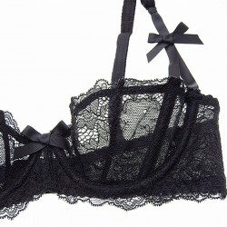 Ultrathin lingerie set plus size bras A B C Cup sexy lace bra set transparent women underwear black