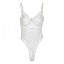 Sexy Lace Transparent High Unlined Brief Sets Wire Free  34 Cup Adjusted-straps Brief Sets