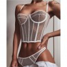 Sexy Corsets Women Lace corset Set 2 Pieces Underwear Lingerie High Cut Thong