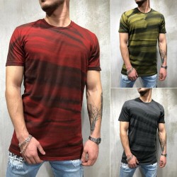 2019 el ms nuevo de los hombres Camiseta de manga corta de corte Slim Casual ropa culturismo mscul