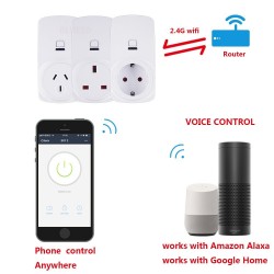 Lonsonho Smart Plug Socket Wifi UE FR Reino Unido nos es salida 10A 16A Tuya vida inteligente App Al