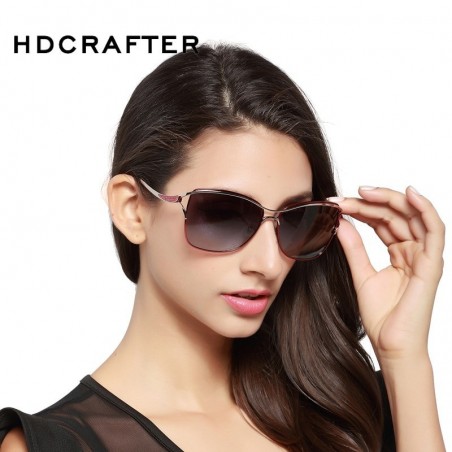 HDCRAFTER polarizado De ojo De gato gafas De Sol De las mujeres del estilo De la moda De marca De di
