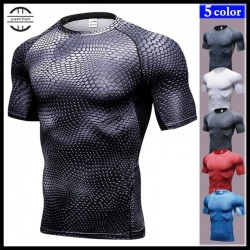 Los hombres Pro Shaper de compresin ropa interior 3D estampado y ajustado camiseta genial elstico