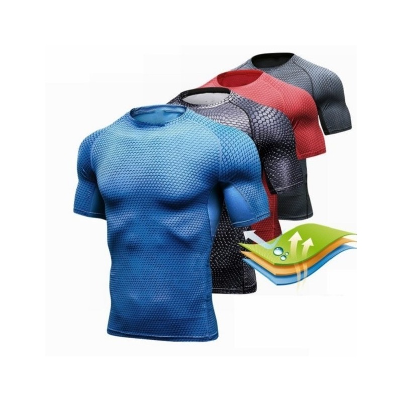 Los hombres Pro Shaper de compresin ropa interior 3D estampado y ajustado camiseta genial elstico