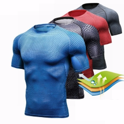 Men Pro Shaper Compression Underwear 3D Print Tight T-shirtCool Elastic Sweat Quick-dry Wicking Spo