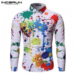 Splash Printed Long Sleeve  Shirt