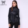 Nueva chaqueta de cuero AORRYVLA para Primavera color rojo cuello vuelto longitud corta Estilo D