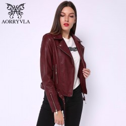 Faux PU Leather Jacket Women