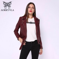 Faux PU Leather Jacket Women