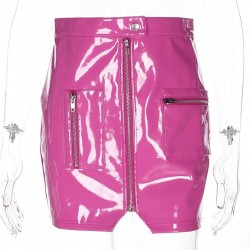 Falda de mujer otoo 2019 nuevo Fashon Sexy cuero Split Zipper cintura alta Fencil Slim A-line para