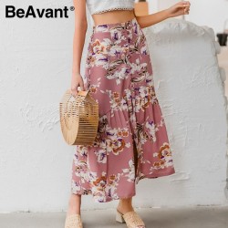 Spring / Summer Floral Print Retro Skirts
