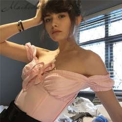Nibber 2018 mujeres Sexy hombro descubierto Multi Color eleccin camiseta Top mujeres verano pantal