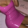 Toplook PU Dresses Women Pink Party Zipper Nightclub Bodycon Female Rave Party Night Club High Wai