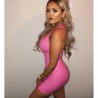 Toplook PU Dresses Women Pink Party Zipper Nightclub Bodycon Female Rave Party Night Club High Wai