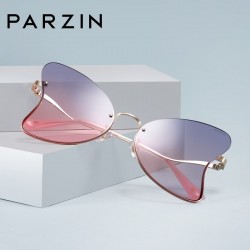 Parzin gafas de sol para mujer con forma de mariposa UV400 marca de lujo moda Metal sin marco nailon