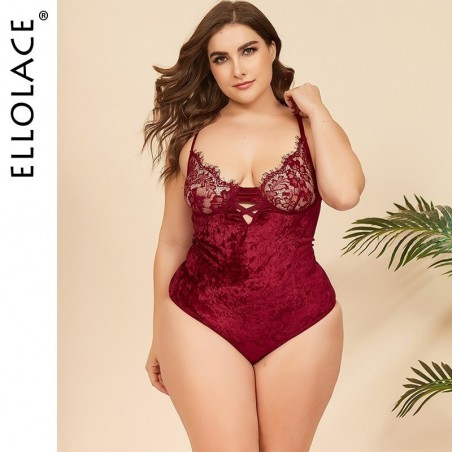 Red Plus Size Elegant Bodysuit