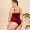 Red Plus Size Elegant Bodysuit