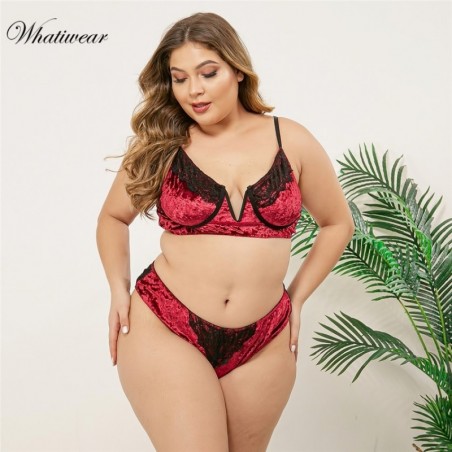 Plus Size Bra Set Women Push Up Lace Brassiere