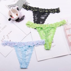 3 pairs lace thongs