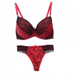 Talla grande 32 34 36 38 40 C D DD E F Copa mujeres Sexy Push Up caqui conjuntos de sujetador floral