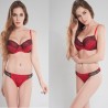 Talla grande 32 34 36 38 40 C D DD E F Copa mujeres Sexy Push Up caqui conjuntos de sujetador floral