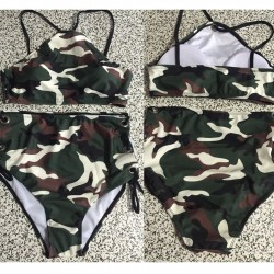 2019 nuevo Bikini mujeres camuflaje estampado Sexy traje de bao conjunto traje de bao ropa de play