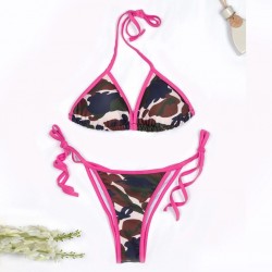 Traje de bao para mujer conjunto de Bikini con tiras Push-Up baador brasileo de dos piezas tr