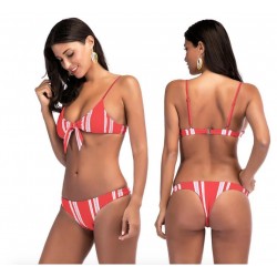 Traje de bao de mujer Bikini Bowknot 2019 cintura alta Sexy acolchado Bikini conjuntos Vintage bras