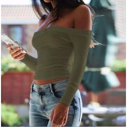 Long sleeve knitted crop top