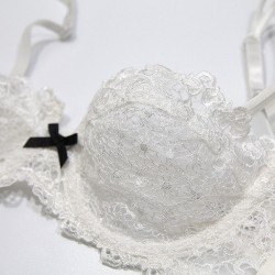 Ultra thin underwear lace transparent sexy bra set women plus size Half Cup bra and panty sets C cup bra sets