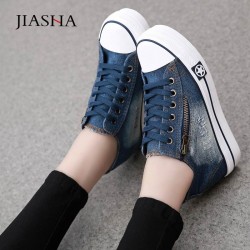 Denim canvas shoes woman