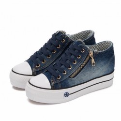 Denim canvas shoes woman summer women sneakers fashion platform sneakers women shoes casual lac