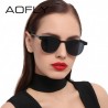 AOFLY Moda Mujeres Gafas de sol Metal Medio marco Gafas de sol para mujer Diseador de marca Vendimi