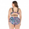 New Lady Plus Size Swimsuit Beachwear Swimming Suit Women Tankini Printed Strappy High Waist Swimwea