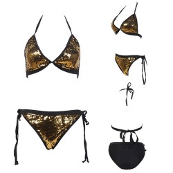 Plus Size Sequins Bikini Micro Swimsuit