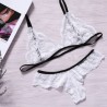 KLV lencera sensual blanca conjunto de Sujetador de encaje ropa interior Sexy a la moda conjunt