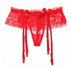 Sexy Women Lace Floral G-String Thongs Hold Garter Belt for Stocking Suspender Belt Sexy Girls Weddi