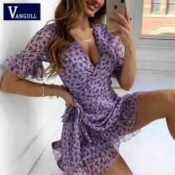 Lilac Floral Wrap Dress