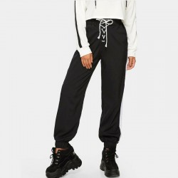 2019 Otoo de las mujeres pantalones de chndal de Criss-cross Jogger pantalones lado a rayas de la