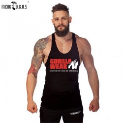 MENGDGOS Gyms Tank Tops Bodybuilding Men Cotton Vest O-Neck Golds Gyms Tank Top Men Sleeveless Shir