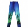 Sexy 3D Impresin Digital Galaxy bosque Leggings y chaleco sujetador conjunto mujeres Fitness pantal