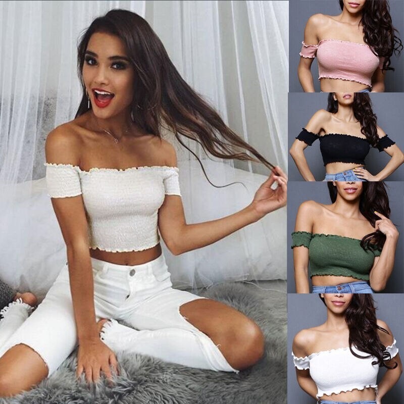 Casual Off Shoulder Tube Tops