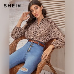 SHEIN Multicolor Mock Neck...